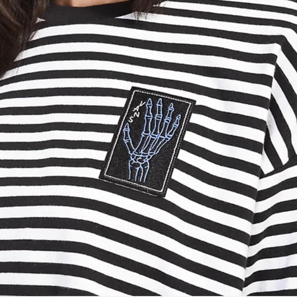 Vans x Breana Geering Skate Striped Long Sleeve Shirt-Black & White-Women Medium - Picture 8 of 8